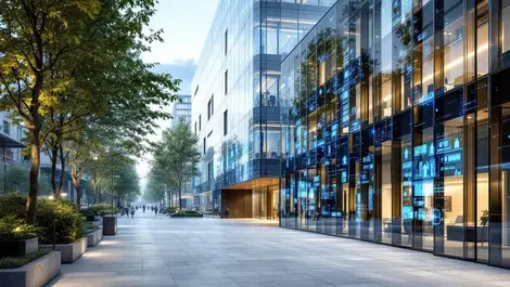 Modern office building zurich digital security technology ai innovation