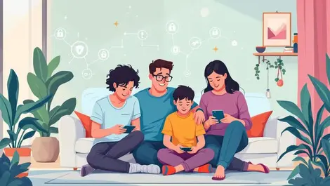 Family using smart devices wearables safety privacy australian home